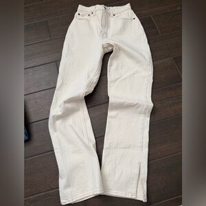 Abercrombie curve love 90s straight ultra high rise split hem denim